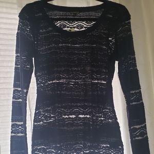 navy blue lace top